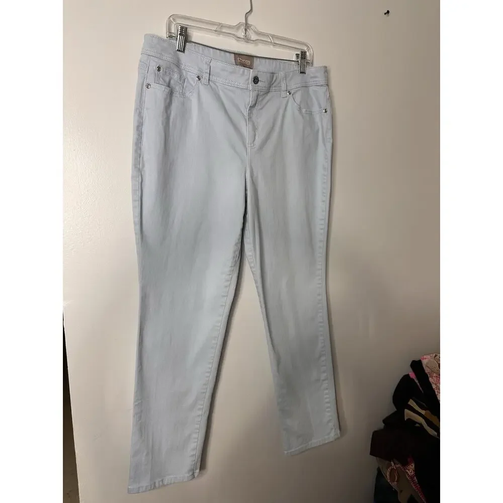 Chicos Size 2 Or US Size 12 Light Blue Skinny Jeans Mid Rise